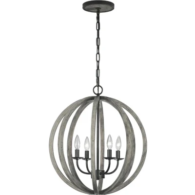 Afbeelding van Hanglamp Steady Lighting E14 L: 52.1cm Voor Binnen Woonkamer Eetkamer Weather Oak Wood