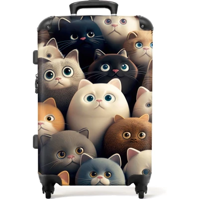 Afbeelding van NoBoringSuitcases.com® Kinderkoffer met kittens Trolley koffer kind 20 kg bagage