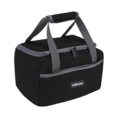 Afbeelding van Edihome, Koeltas, lunchtas, 8 liter, thermo lunchbox, geïsoleerd, voor lunch, werk, camping of reizen, draagbaar (Zwart)