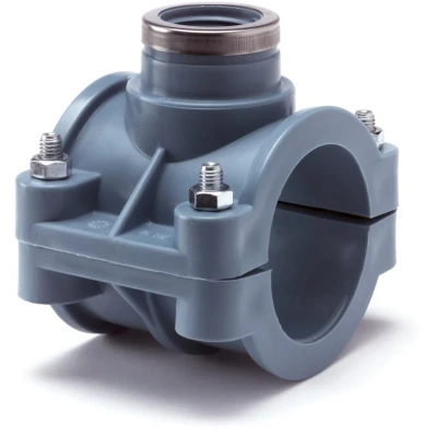 Afbeelding van PP aanboorzadel 1x binnendraad 90mm x ¾&quot;