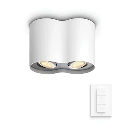 Afbeelding van Philips Lighting Hue LED plafondspots 871951433846300 White Amb. Pillar Spot 2 flg. weiß 2x350lm inkl. Dimmschalter GU10 10 W