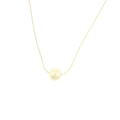 Afbeelding van Behave Dames ketting zilver kleur minimalistisch met parel 40 cm
