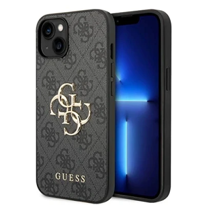 Afbeelding van Guess 4G Metal Logo Back Case Geschikt voor Apple iPhone 15 Plus (6.7&quot;) Grijs