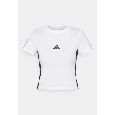 Afbeelding van adidas Sportswear Essentials Stripes SLIM Tshirt print, Dames, Maat: XL, White/black