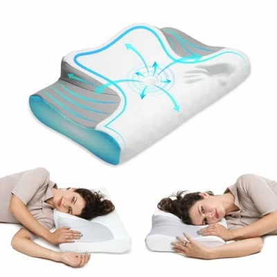 Afbeelding van Orthopedisch schoudersteunkussen en neksteunkussen, van traagschuim nekkussen voor optimale ondersteuning, hoofdkussen zij , rug buikslapers, ergonomisch