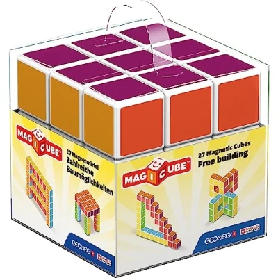 Afbeelding van Geomag 128 Magicube Free Building 27 magnetische blokjes voor constructies, bouwdoos, educatief speelgoed