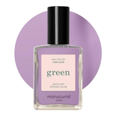 Afbeelding van Manucurist Green Nagellak, klassiek, natuurlijk, 9 delig, biologische lak (84%), manicure, nagelverzorging, 15 ml (Lisa Lilas)