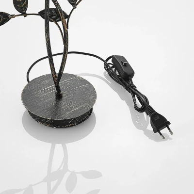 Afbeelding van Lucande Tafellamp 2 lichts ijzer H: 48 cm G9 zwart, goud