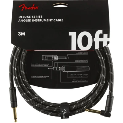 Afbeelding van Fender Deluxe Series Instrument Cable 3 meter Straight/Angle BK