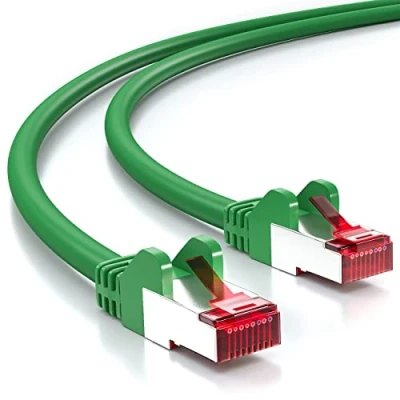 Afbeelding van deleyCON 10m CAT6 Patchkabel S/FTP PIMF Afscherming CAT 6 RJ45 Netwerkkabel Ethernetkabel LAN DSL Switch Router Modem Access Point Patchvelden Groen