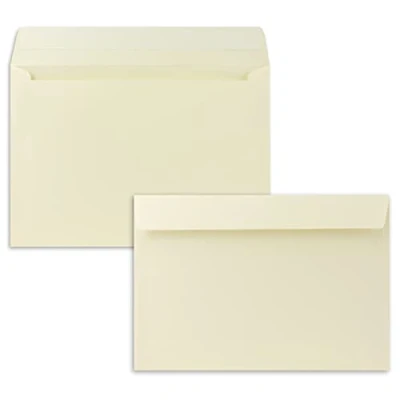 Afbeelding van 25 x enveloppen DIN C5 vanille (crème) 16,2 22,9 cm zelfklevend elegante voor grote uitnodigingen en kaarten verjaardag of bruiloft