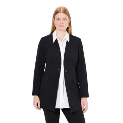 Afbeelding van Ulla Popken Punto DI ROMA Blazer, Dames, Maat: 50, Black