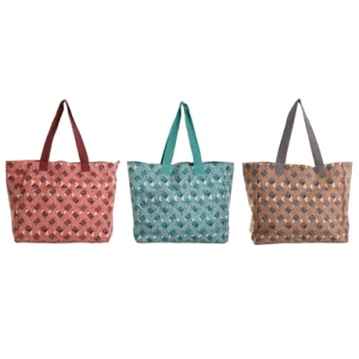 Afbeelding van Handtas Dames Home ESPRIT Bruin Turkoois Koraal 55 x 14 35 cm (3 Stuks)
