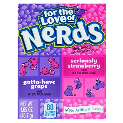 Afbeelding van NERDS AARDBEI &amp; DRUIVEN 46.7G AMERIKAANSE CANDY 6 PAKKEN