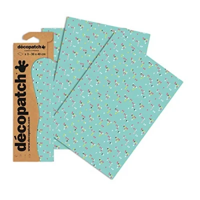 Afbeelding van Decopatch Papier No. 714 (blauw driehoek kleurrijk, 395 x 298 mm) 3 pack