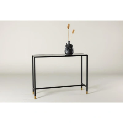 Afbeelding van Svea Leon sidetable 100 cm zwart/goud Glas