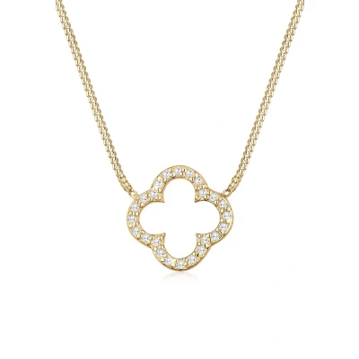 Afbeelding van Elli Halsketting Dames Klaverblad Hanger Elegant Geluk met zirkonia kristallen in 925 sterling zilver