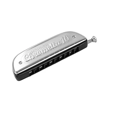 Afbeelding van Hohner Chrometta 10 C chromatische mondharmonica topmerk