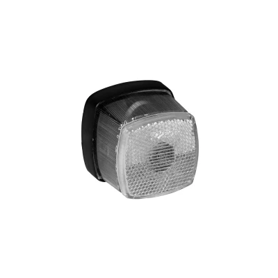 Afbeelding van Breedtelicht met reflector Aspöck Squarepoint Wit kabeltule aansluiting Aspock Breedteverlichting BouwmanAanhangwagens.nl