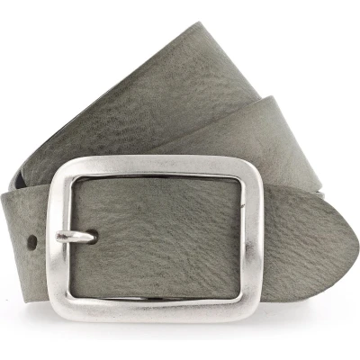 Afbeelding van Vanzetti Leren Riem Genuine Beauty 40mm Full Leather Belt W75 Grey Green Grijs
