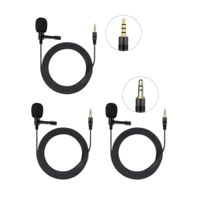 Afbeelding van HUACAM Lavalier Microfoon, Professionele Omnidirectionele Condensator 3,5 mm Draagbare Clip on Microfoonkit voor Mobiele Telefoon en PC, Mini Lapel Mic YouTube, Interview, Podcast