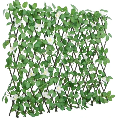 Afbeelding van Kunstplant klimop op latwerk uittrekbaar 186x70 cm groen