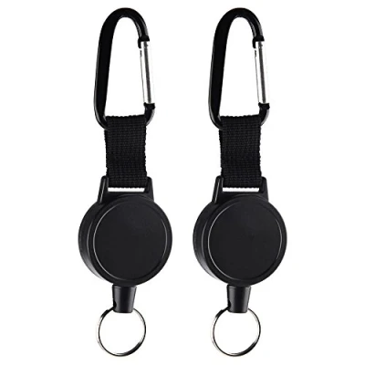 Afbeelding van Kuuqa 2 Pack Heavy Duty Intrekbare Sleutelhangers ID Badges Houder met 65cm/ 25 Inch Staaldraad Touw
