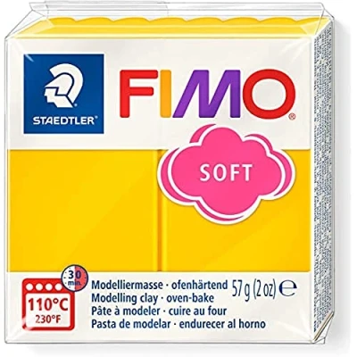 Afbeelding van Staedtler 8020 0 Fimo Soft normaal blok, 57 g Modelleermassa 1 Packung Zonnegeel (16)