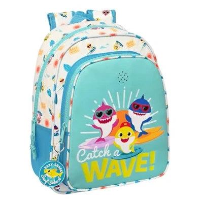 Afbeelding van Schoolrugzak Baby Shark Surfing Blauw Wit 27 x 33 10 cm