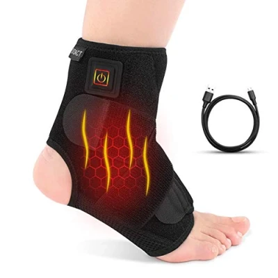Afbeelding van Enkelsteun, Voetverzorging Compressiemouw met Instelbaar Verwarmingsapparaat 3 Versnellingen, Enkelbrace, voor Mannen en Vrouwen naar Verhoogt de Circulatie, Verlicht Pijn Snel(Zwart)