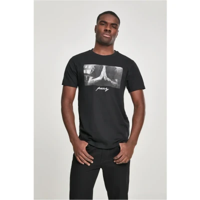 Afbeelding van Mister Tee PRAY Tshirt print, Heren, Maat: Medium, Darkshadow