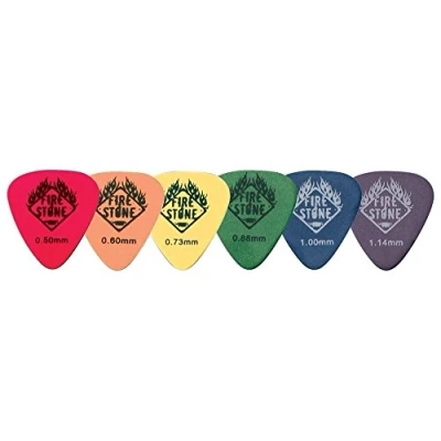 Afbeelding van Fire Stone plectrum/Pick Delrin Tex, 351 vorm, opgeruwde uitvoering, 0, 73 mm, geel, 12 stuks