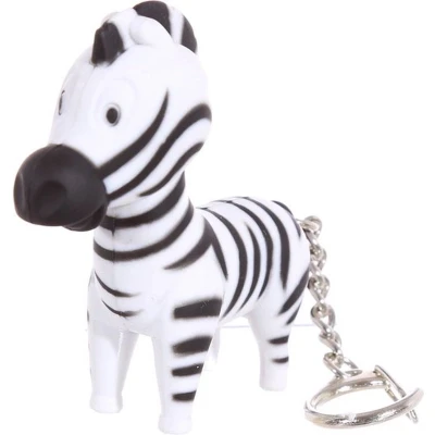 Afbeelding van sleutelhanger Zoo Zebra met led licht en geluid