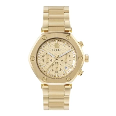 Afbeelding van Philipp Plein The Hexagon Chrono PWZBA0523 Horloge Staal Goudkleurig Ø 42 mm