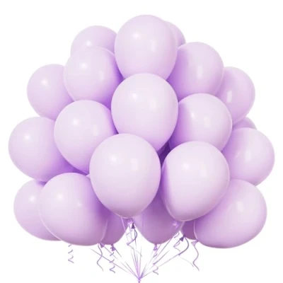 Afbeelding van Teselife Pastel paarse ballonnen, 50 stuks 30 cm macaron baby paars bleek lavendel lila latex ballonboog slinger kit meisje kind verjaardag bruiloft verloving shower partij decoraties