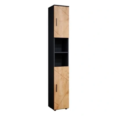 Afbeelding van Vicco Badkamerkast Irma, Antraciet/Krachtige eik goud, 30 x 192 cm