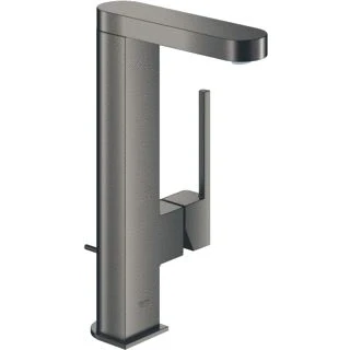 Afbeelding van Grohe plus wastafelmengkraan l size trekwaste 1 gats uittrekbaar 253mm hoogte 119mm uitloop hard graphite geborsteld 23843al3
