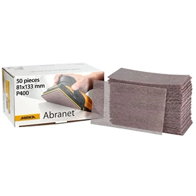 Afbeelding van Mirka Abranet net schuurstroken 81x133 mm klittenband / korrel P400 50 st voor het schuren van hout, plamuur, lak, kunststof 5417805041