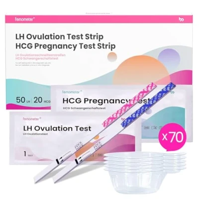 Afbeelding van Femometer 50 ovulatietest + 20 zwangerschapstesten, 25 miu/ml optimale gevoeligheid