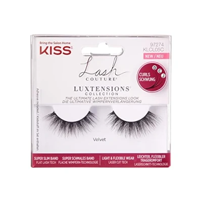 Afbeelding van KISS Lash Couture LuXtensions Collection 1 paar valse wimpers, fluweel, lichte en flexibele Faux Mink wimper met superslanke band inclusief wimperlijm