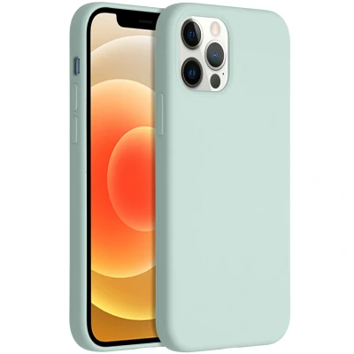 Afbeelding van Apple iPhone 12 Pro Hoesje Siliconen en TPU (zacht) Accezz Softcase/Backcover Lichtblauw Telefoonhoesje