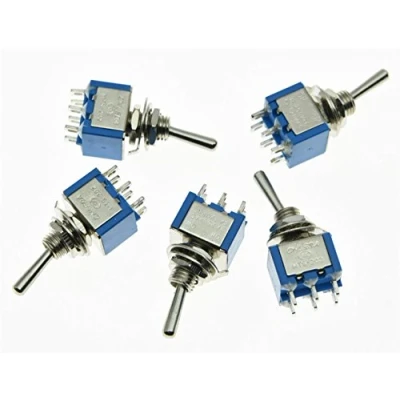 Afbeelding van KAISH 5x DPDT Gitaar Mini Tuimelschakelaar 2 Positie ON 6 PIN Auto/Boot Schakelaars