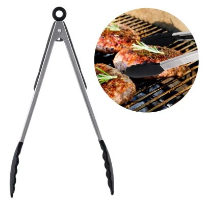 Afbeelding van Cheqo® RVS Keukentang BBQ Tang Spatel Barbecue Vleestang Serveertang 30cm
