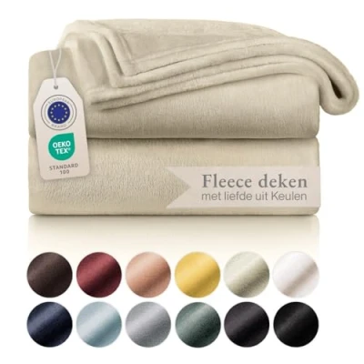 Afbeelding van Blumtal fleece deken hoogwaardige deken, zachte microvezeldeken als bankhoes, sprei, plaid of woonkamerdeken, 150 x 200 cm, Beige