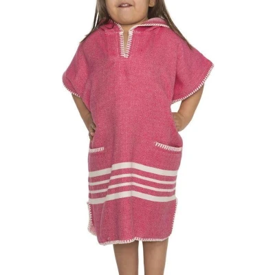 Afbeelding van Kinder Strandponcho Hamam Fuchsia van Lalay maat 2 3 jaar t/m 10 11