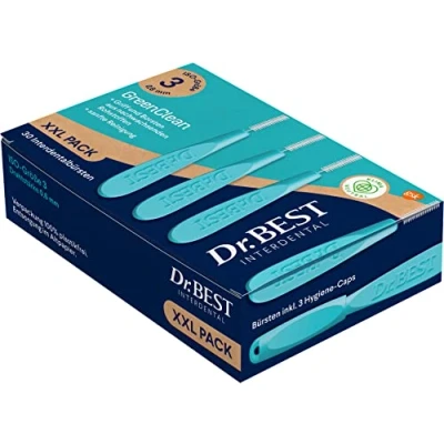 Afbeelding van Dr.BEST GreenClean Interdental, Bigpack Size 3, 30 stuks interdentale borstels voor een zachte reiniging van de tussenruimtes tussen tanden