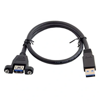 Afbeelding van chenyang USB 3.0 A Type Mannetje naar Vrouwelijke Uitbreidingskabel met Comité Opzetschroeven 50cm