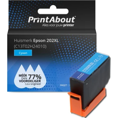 Afbeelding van Huismerk Epson 202XL (C13T02H24010) Inktcartridge Cyaan Hoge capaciteit