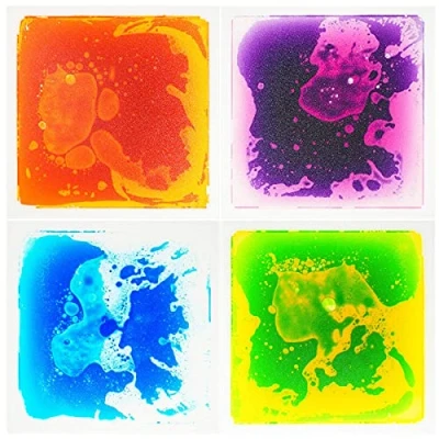Afbeelding van Art3d Vloeibare sensorische vloertegels 30 x cm speelkamer dansvloer vierkant bont 4 tegels
