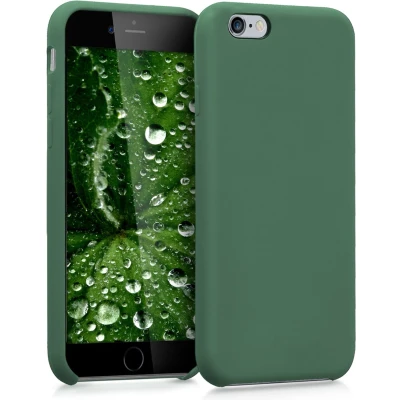 Afbeelding van kwmobile telefoonhoesje geschikt voor Apple iPhone 6 / 6S Hoesje met siliconen coating Smartphone case in donkergroen